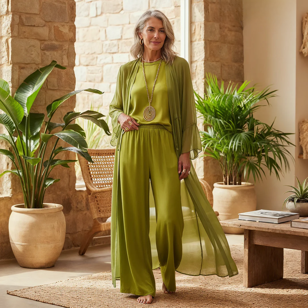 Margaret | Elegant Wide Leg Three Piece Summer Set