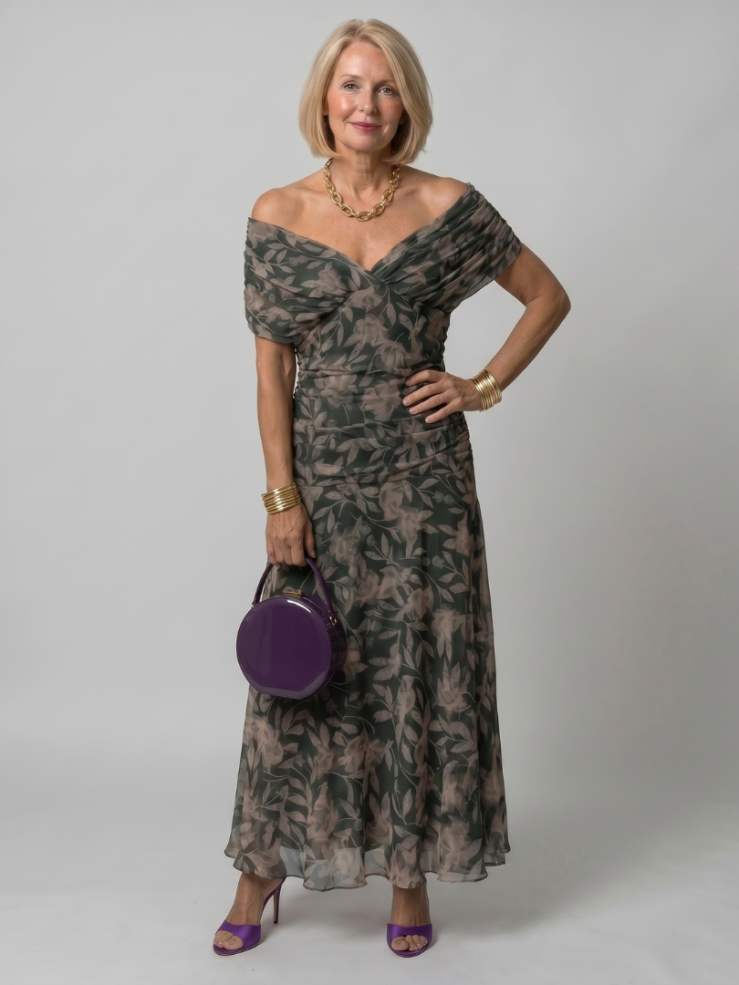 Verenaluxe™ | Off Shoulder Flow Midi Dress