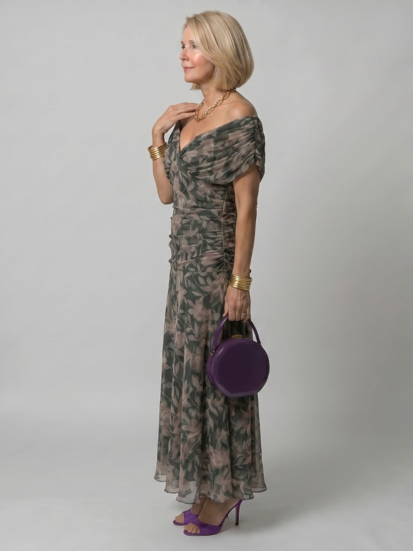 Verenaluxe™ | Off Shoulder Flow Midi Dress