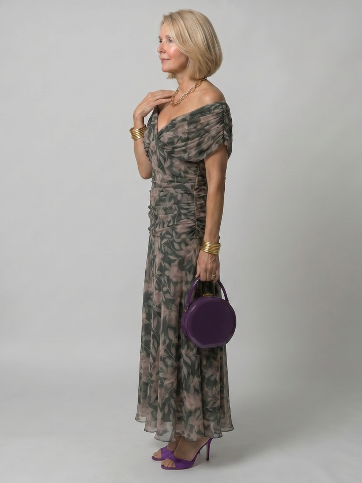 Verenaluxe™ | Off Shoulder Flow Midi Dress