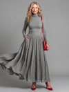 Lana | Long Sleeve Turtleneck Defined Waist Midi Dress