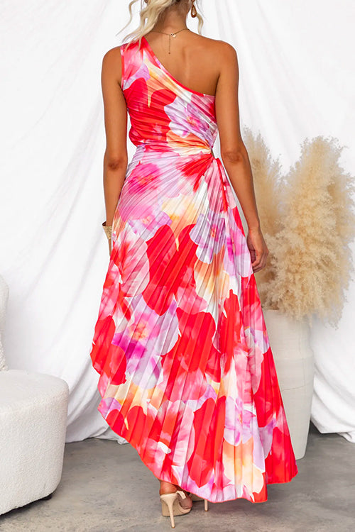 Verenaluxe™ | Pleated One-Shoulder Dress