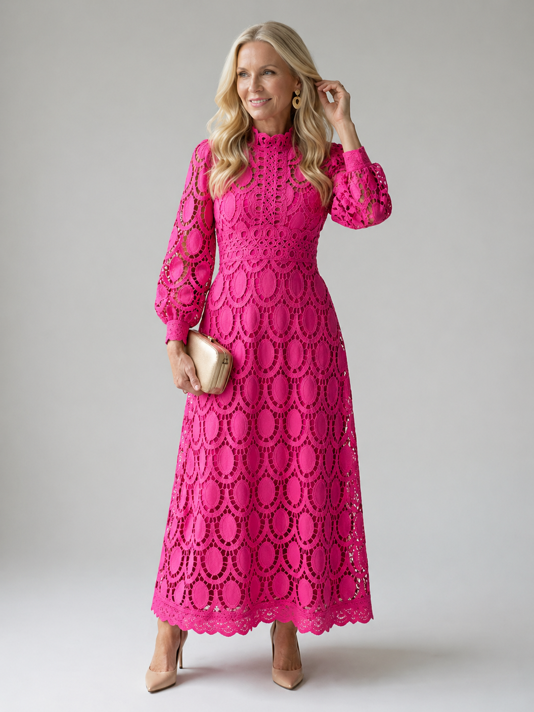 Verenaluxe™ | Lace Midi Dress