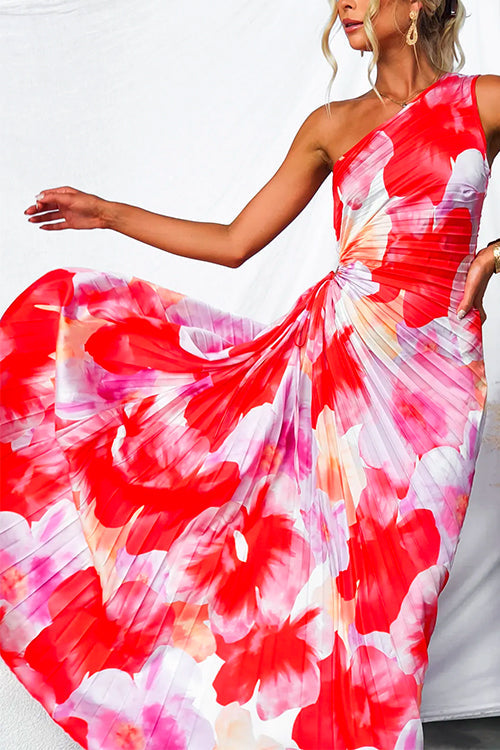 Verenaluxe™ | Pleated One-Shoulder Dress