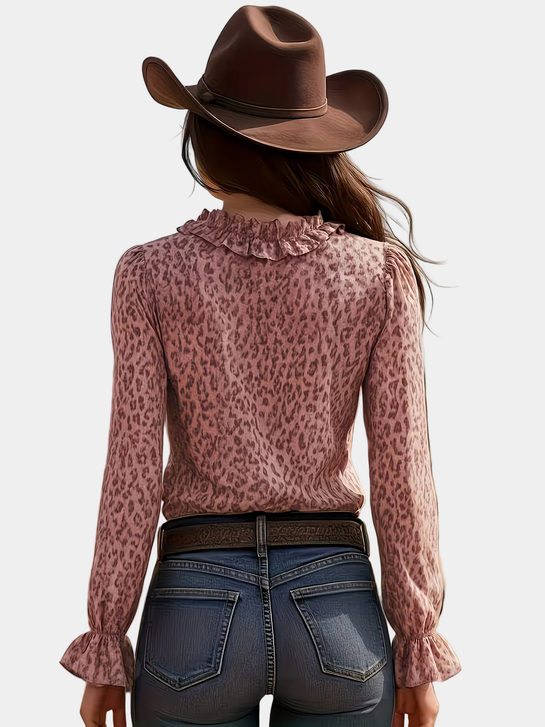Leopard Ruffle Blouse