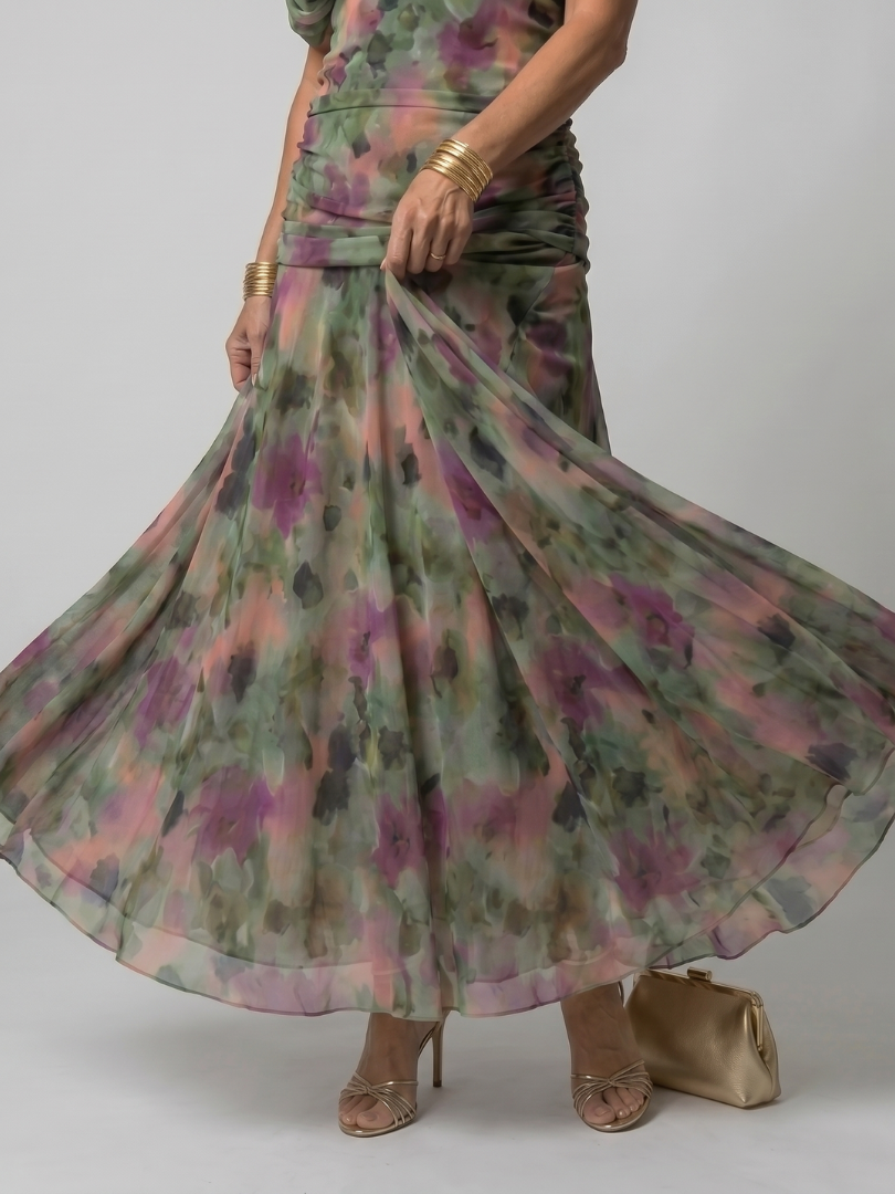 Verenaluxe™ | Off Shoulder Flow Midi Dress