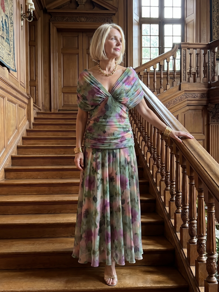 Verenaluxe™ | Off Shoulder Flow Midi Dress