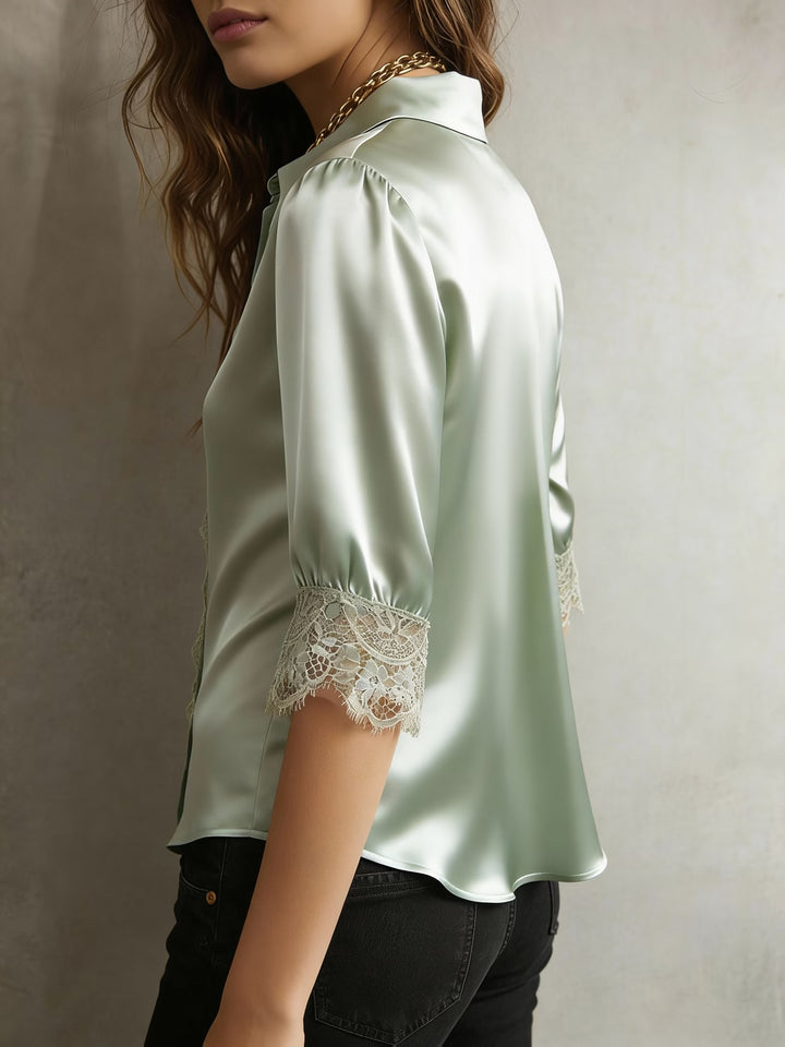 Elise Satin Lace Shirt