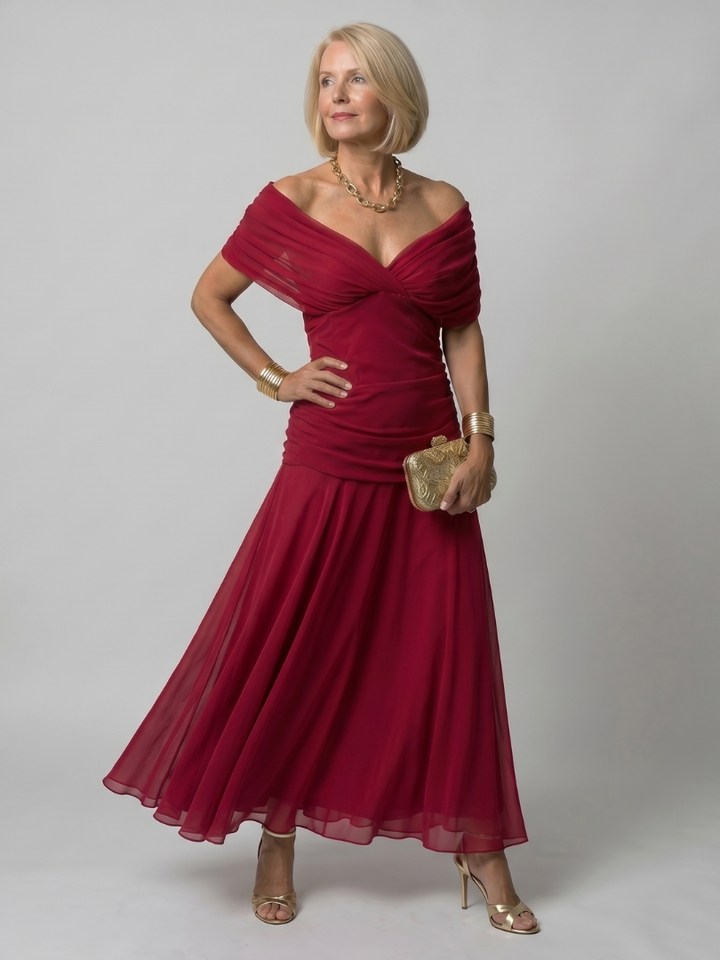 Verenaluxe™ | Off Shoulder Flow Midi Dress