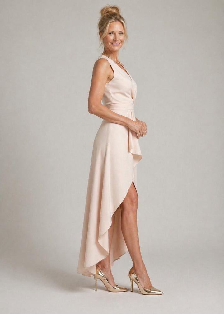 Verenaluxe™ | Midi Wrap Dress with V-Neck