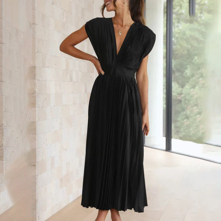 Verenaluxe™ | Timeless Pleated Midi Dress