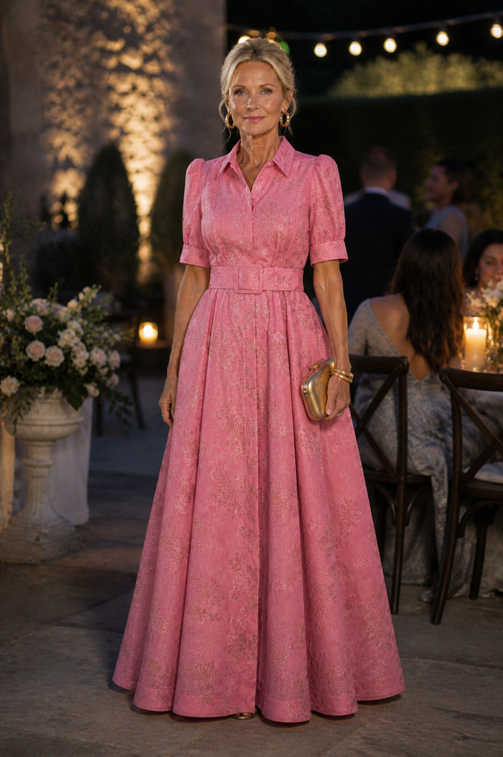 Verenaluxe™ | Belted Floral Maxi Dress