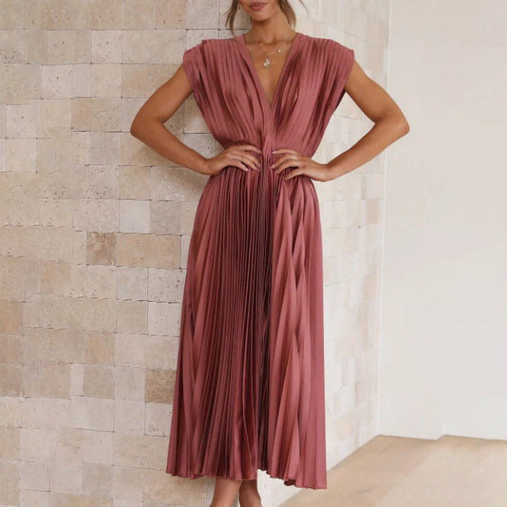 Verenaluxe™ | Timeless Pleated Midi Dress