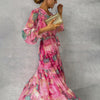 Verenaluxe™ | Wrap Dress with Floral Print