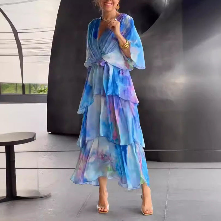 Verenaluxe™ | Layered Floral Sun Dress