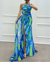 Verenaluxe™ | Vibrant Draped Dress