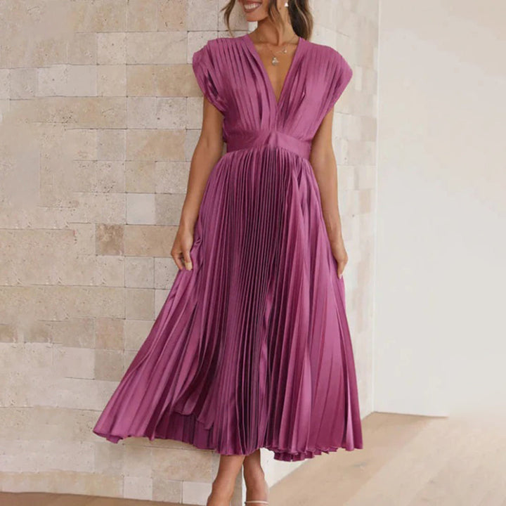 Verenaluxe™ | Timeless Pleated Midi Dress