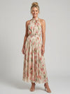 Verenaluxe™ | Halter Neck Floral Midi Dress