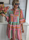 Ava | Elegant V-Neck Tiered Flowy Summer Dress