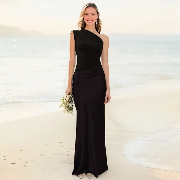 Verenaluxe™ | Maxi Dress with a Guilt in Satin