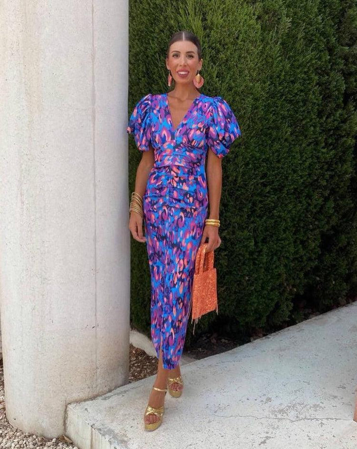 Verenaluxe™ | Dress with Puff Sleeves