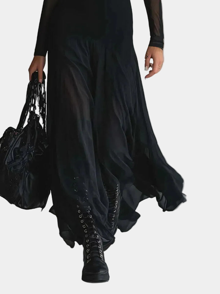 Noir Whisper Maxi Dress