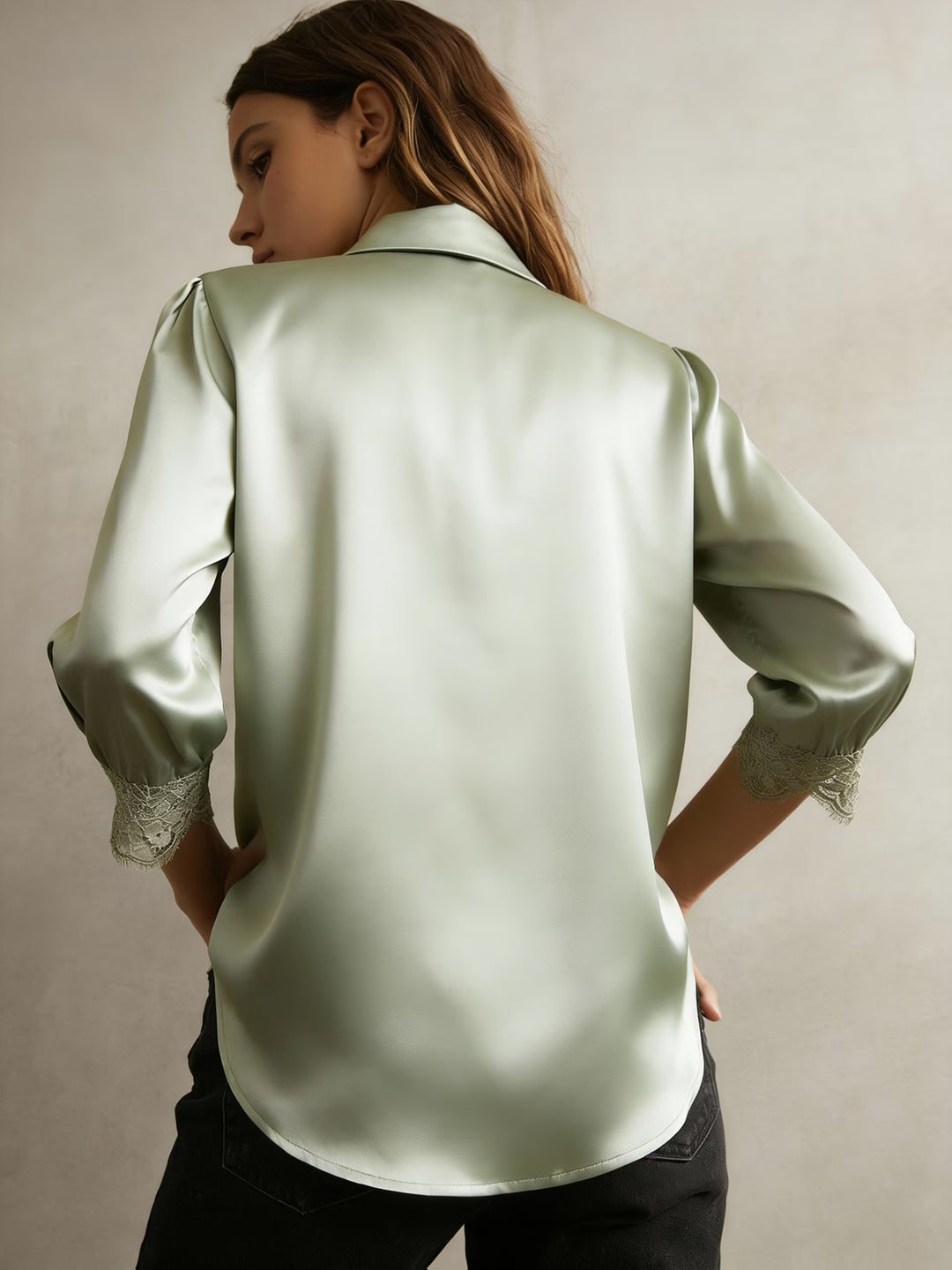Elise Satin Lace Shirt