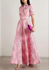 Anabella - Elegant Wedding Guest Maxi Dress with Short Puff Sleeves